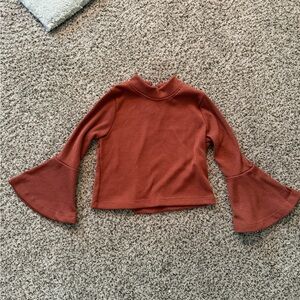 Rust Bell Sleeve Kids Top